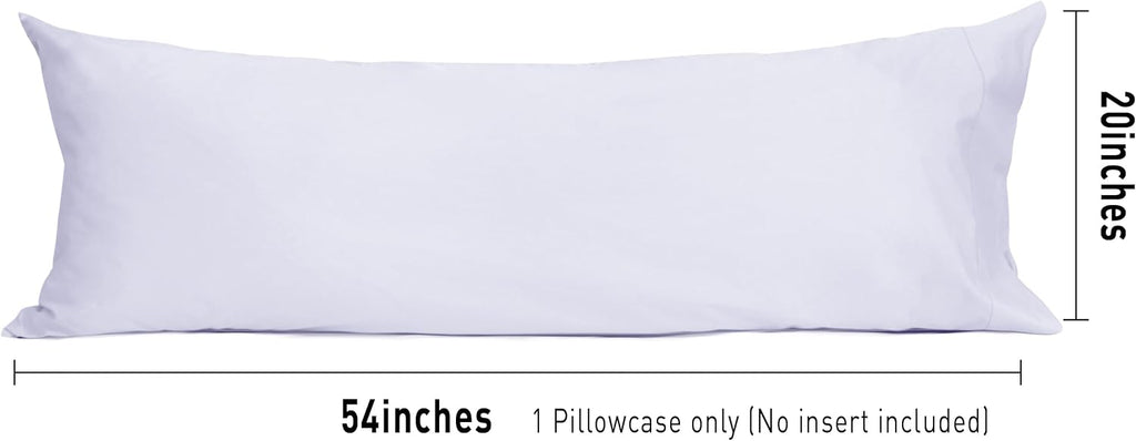 Sunflower Body Pillowcase 100% Cotton Long Pillow Cover/Case Envelope Closure 1 Pack, 20×54 inches Light Purple, Soft and Breathable