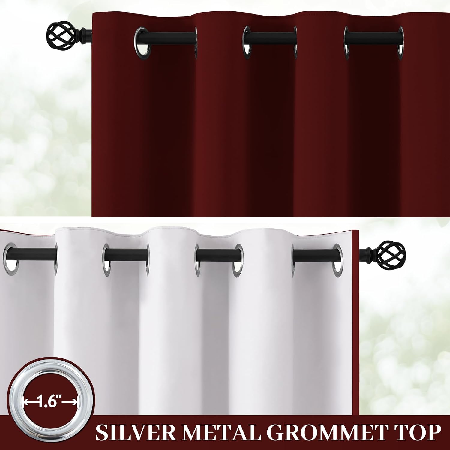 Yakamok 100% Blackout Curtain Panels 84 inches Cold and Light Blocking Drapes for Nursery, 2 Thick Layers Thermal Insulated Draperies (2 Pi…