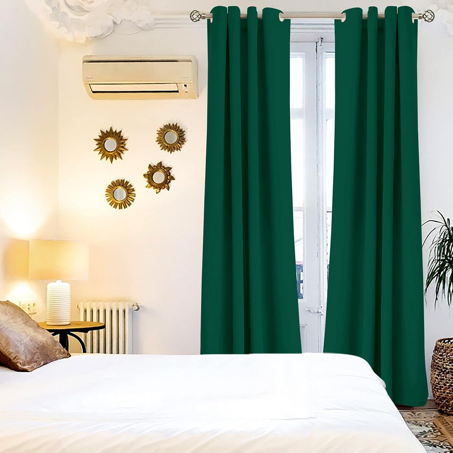 BGment Green Blackout Curtains 84 Inch Length 2 Panels Set, Grommet Thermal Insulated Room Darkening Curtains for Bedroom, Each 46 x 84 Inc…