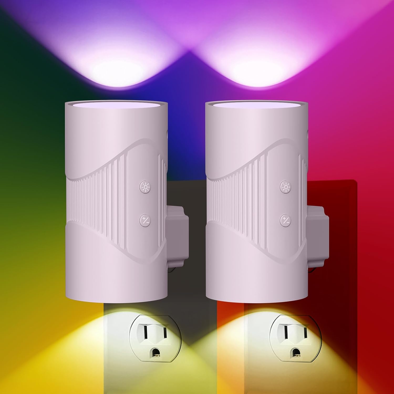 easuntec Night Light, Night Lights Plug into Wall, Color Changing Night Light, Dusk to Dawn Sensor, 8 Light Modes, Dimmable RGB Night Light…