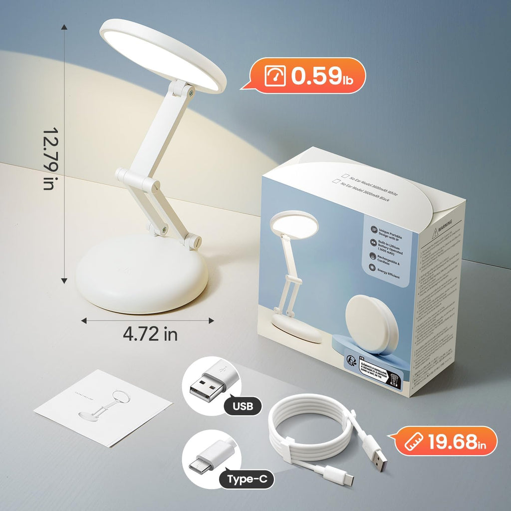 One Fire Cordless Desk Lamp, Dimmable Small Battery Powered Lights,3600mAh Rechargeable Wireless Table Lamp, Mini Lamp&Portable Light for…