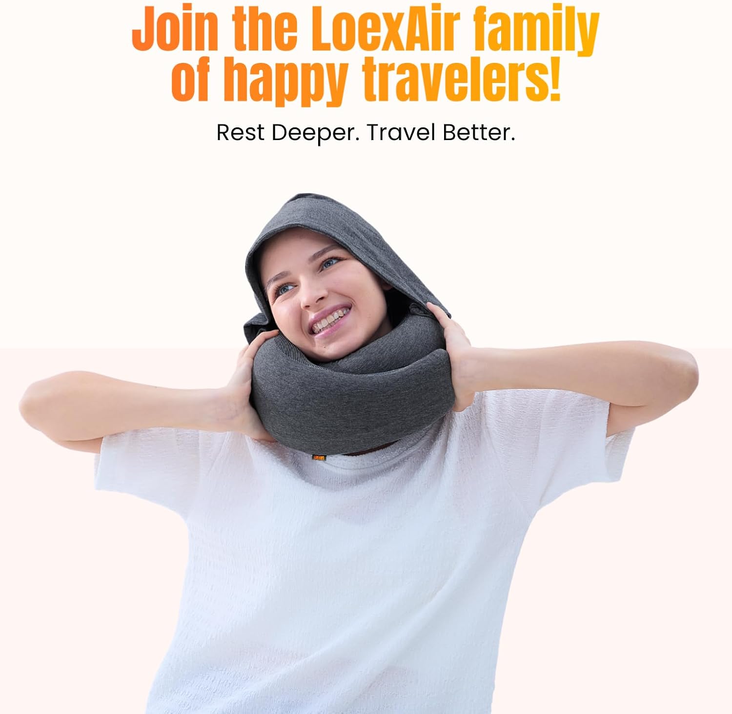 LOEXAIRTM Travel Pillow, Neck Pillow Travel for Airplane, Car - 100% Cotton Fabric & Memory Foam Plane Pillow, Lightweight & Easy-to-Carry…