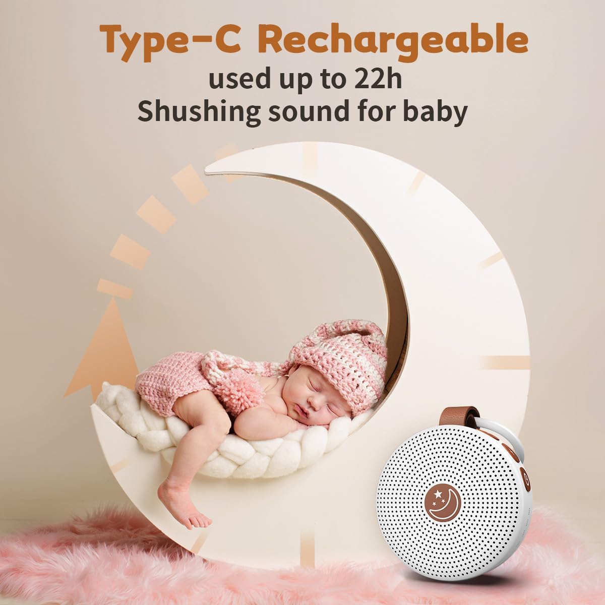 BodyHush Portable Sound Machine Mini White Noise Machine Baby Shushing Brown Noise Machine with 30 Soothing Sounds for Kids Adults Dogs Aut…
