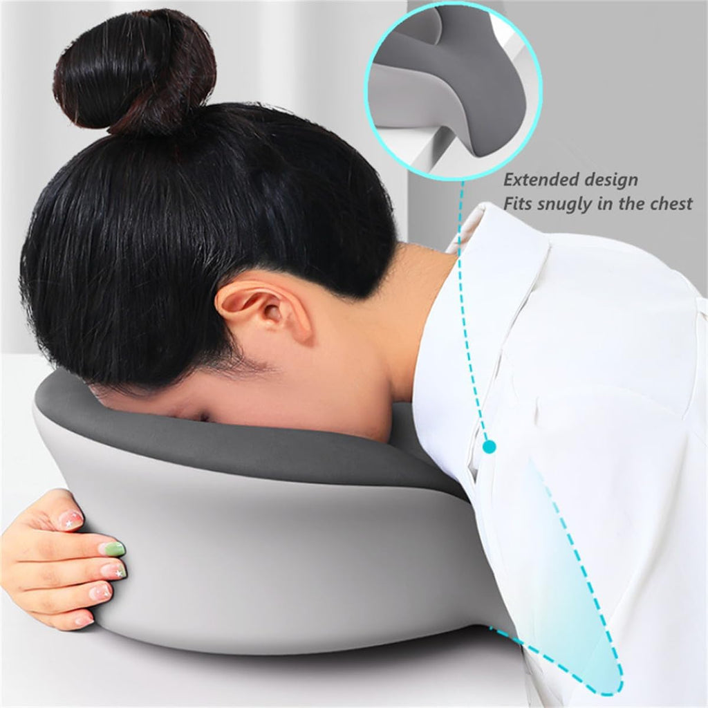 chislim Ergonomic Memory Foam Office Pillow for Napping & Sleeping, Washable Cover, Chest-Support Design, Compact & Portable