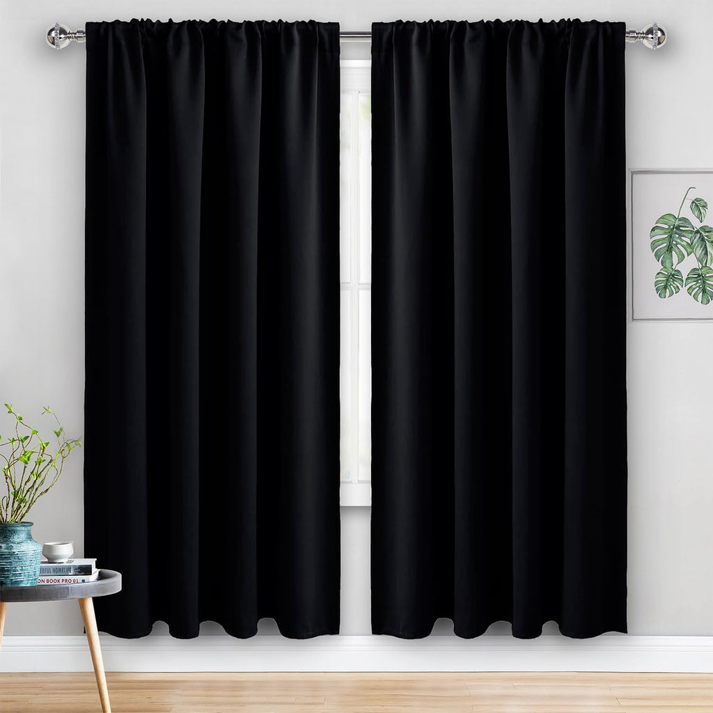 Jiuzhen Blackout Curtains for Bedroom - 60 Inch Extra Wide Thermal Insulated Room Darkening Privacy Soundproof Curtains for Living Room/Dor…