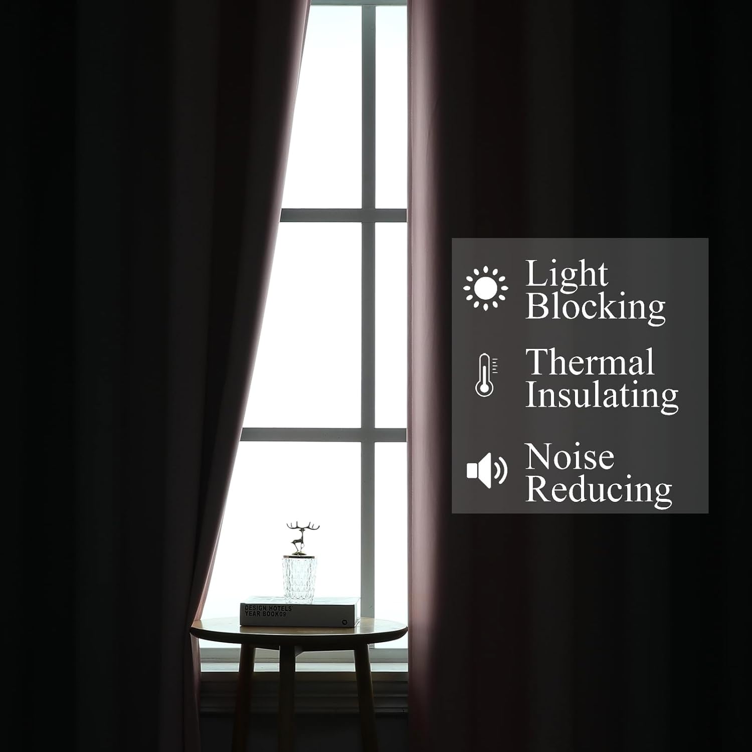 Estelartextiler Estelar Textiler Grey and Pink Ombre Short Blackout Curtains 36 Inch Long, Thermal Insulated Grommet Small Half Window Drap…