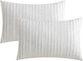 Jellymoni Pillowcases Standard Size Bright White 2 Pack Boho Striped Bed Pillow Covers 20x26in Polyester Envelope Pillow Shams Tufted Bohem…