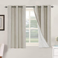 H.VERSAILTEX Primitive Linen Curtains 100% Blackout Curtain Drapes Burlap Fabric Curtains with White Thermal Insulated Liner, Grommet Top…