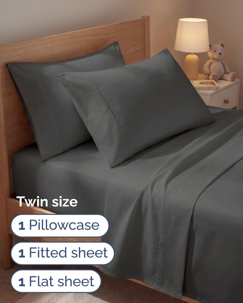 Twin 4 Piece Sheet Set - Comfy, Breathable & Cooling - Hotel Luxury Bedding for Women, Men, Kids, Teens and Children - 1 Flat & 1 Fitted…
