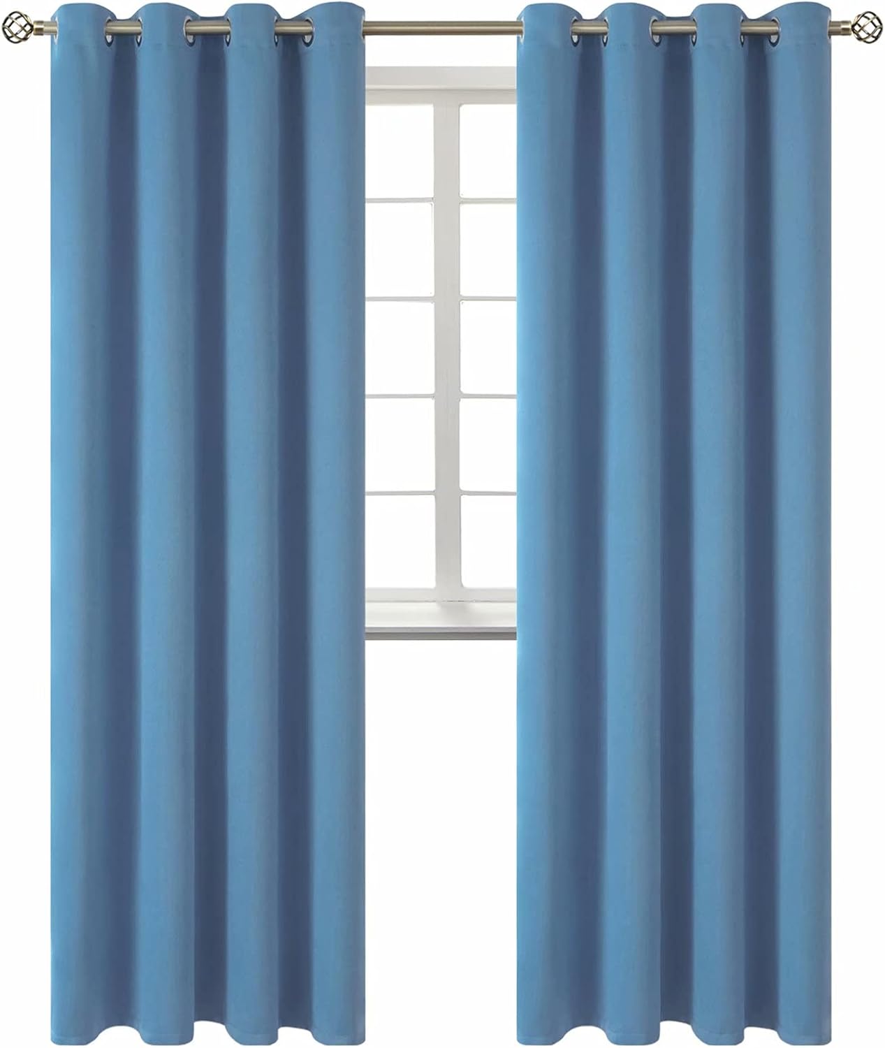 BGment Blackout Curtains for Bedroom - Grommet Thermal Insulated Room Darkening Curtains for Living Room, Set of 2 Panels (52 x 95 Inch, Fa…