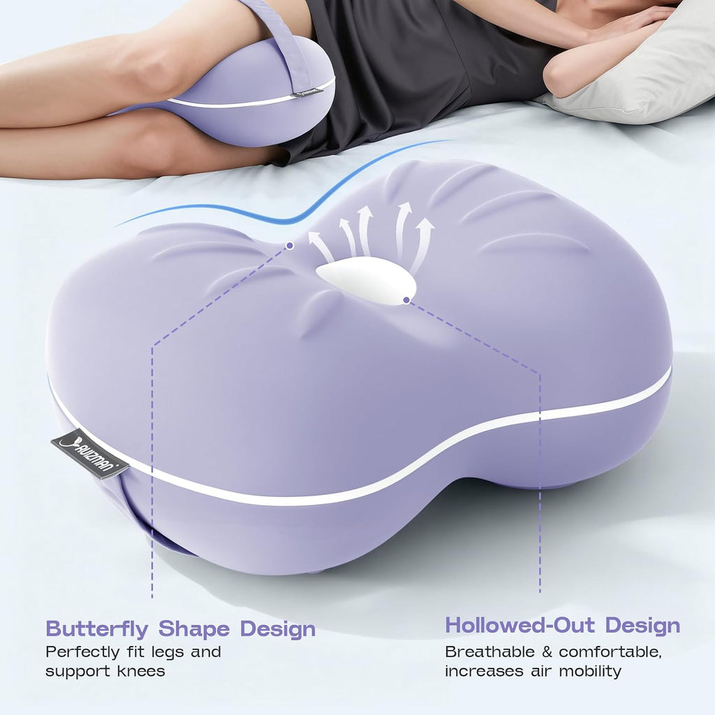 Knee Pillow for Side Sleepers - Cooling Pillow Between Legs for Side Sleeping - Memory Foam Knee Pillow with Strap for Hip Pain & Spine…