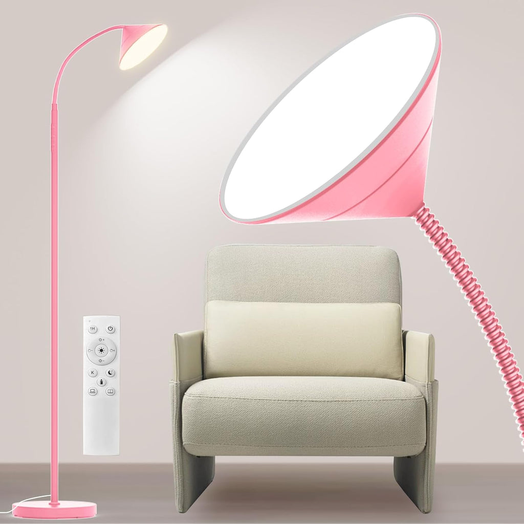 Floor Lamp, 18W Upgraded Bright LED Floor Lamps for Living Room Bedroom with Gooseneck Stepless Dimming & Color 76inch Tall Standing Lamp…