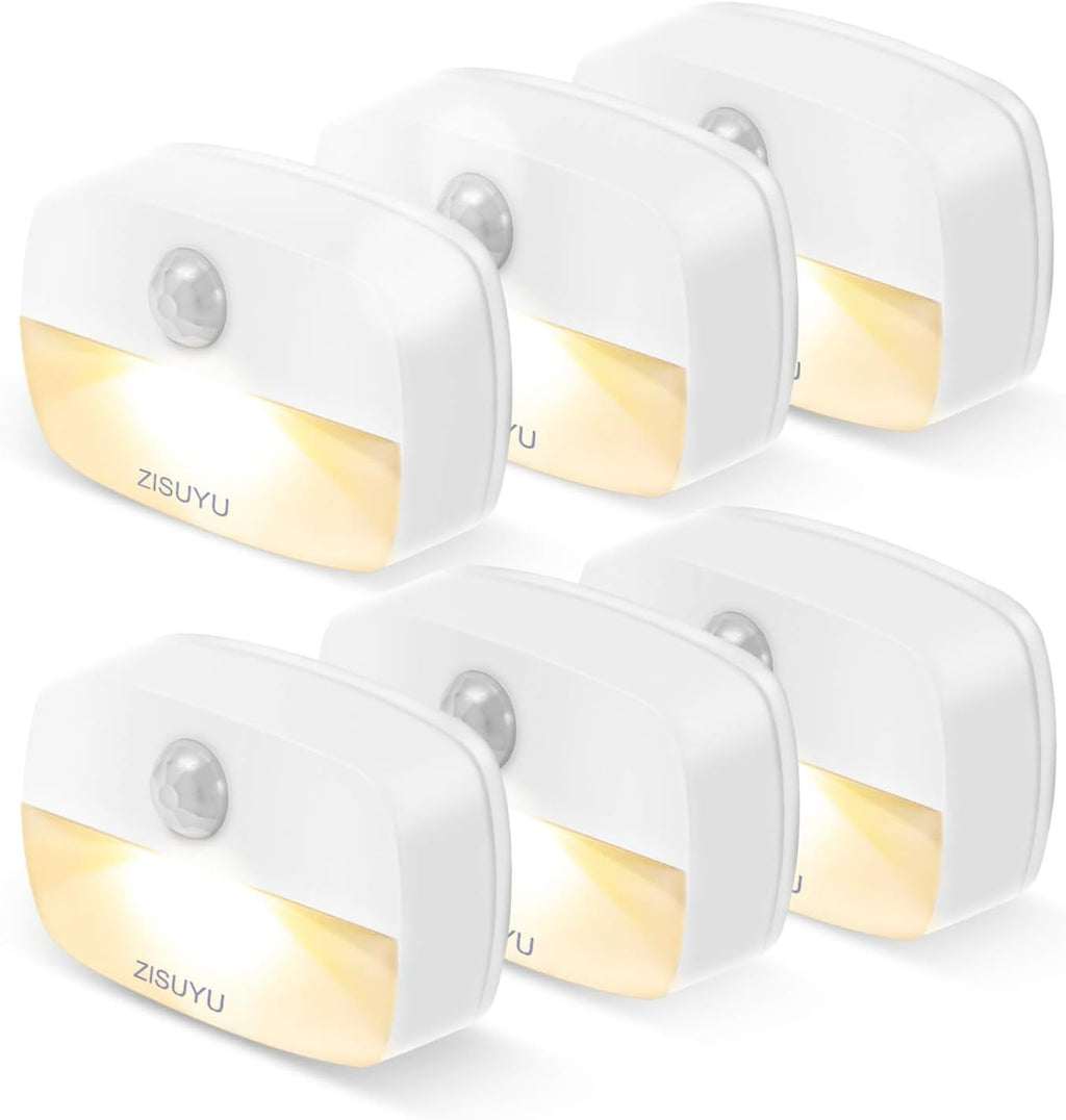 ZISUYU Motion Sensor Light Indoor Led Night Light Stick on Nightlight Battery Operated Lights for Hallway Stair Bathroom Closet Bedroom…