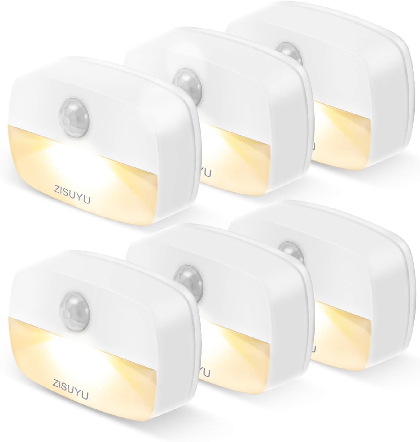 ZISUYU Motion Sensor Light Indoor Led Night Light Stick on Nightlight Battery Operated Lights for Hallway Stair Bathroom Closet Bedroom…