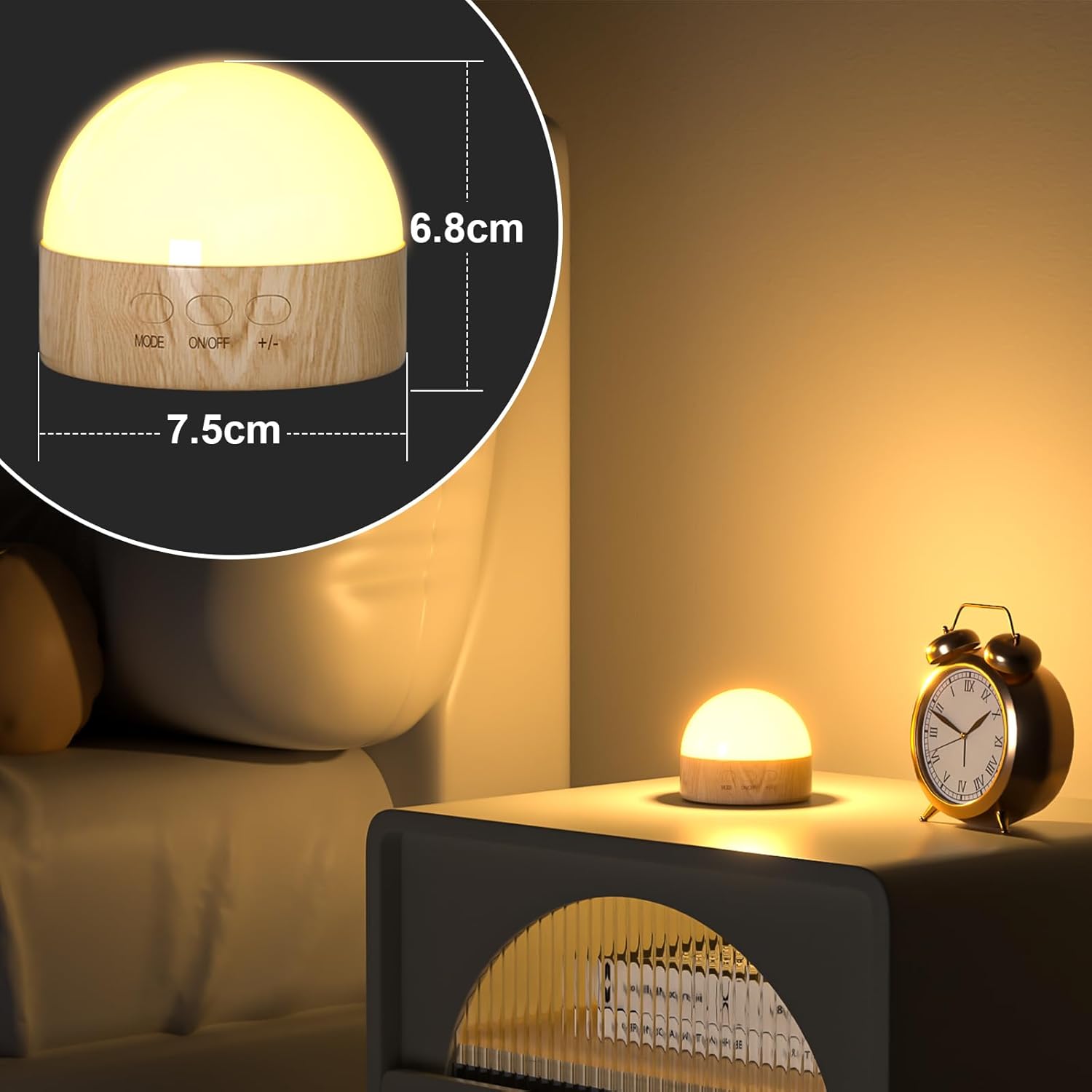 Kintion Night Light, Dimmable 8 Color Portable LED Night Light, 1800mAh Rechargeable Nursery Light Lamp, Soft Eye Caring Warm White, White,…