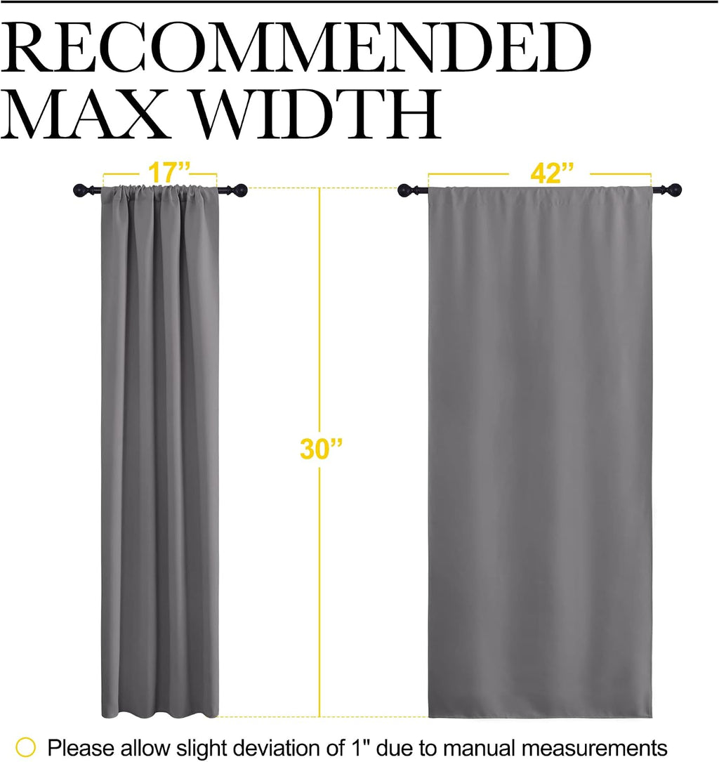NICETOWN RV Bunk Curtains, Grey Kitchen Window Curtains Over Sink, Thermal Insulated Rod Pocket Blackout Blinds & Drapes for Small…