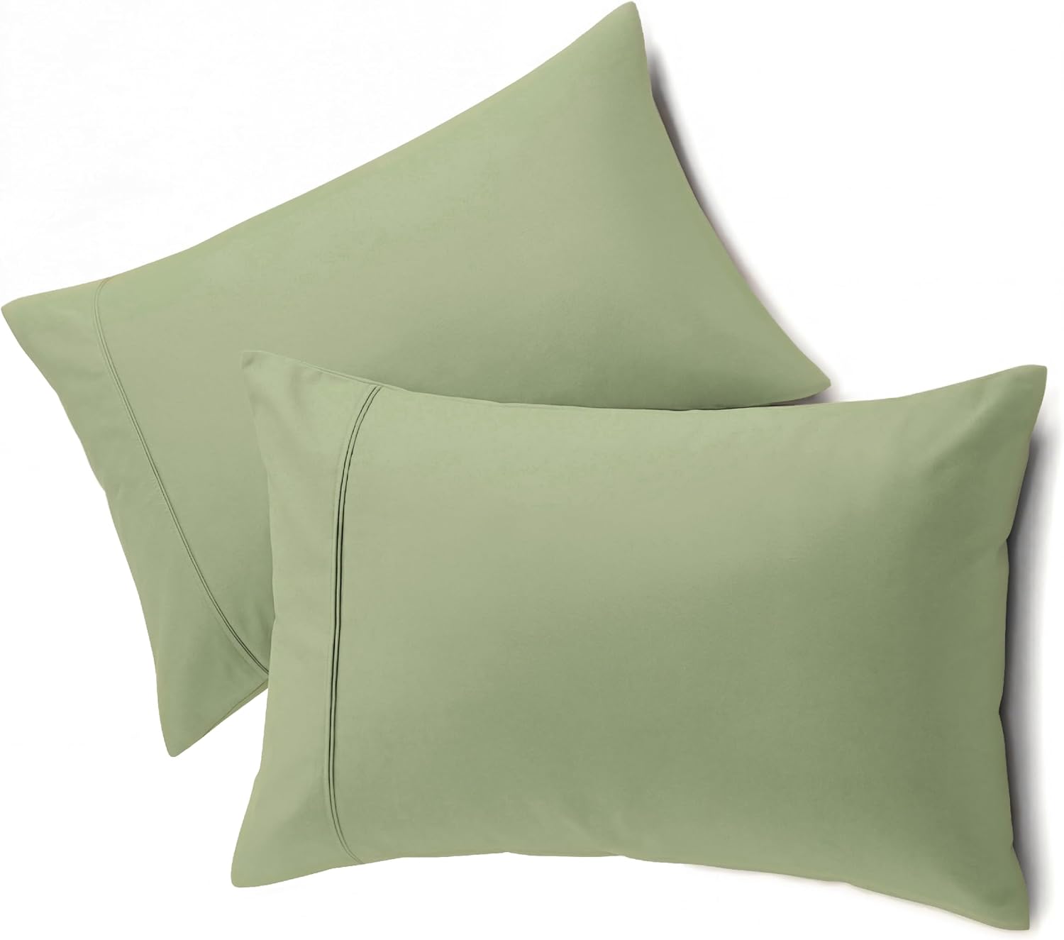 Queensbay Standard Pillow Cases Set of 2, Microfiber Cooling Pillowcases, Soft Breathable Envelope Closure Pillow Covers, Wrinkle Free Easy…