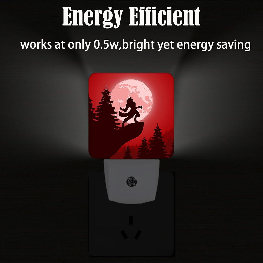 Blood Moon and Werewolves Night Light, Plug-in Night Lights with Dusk-to-Dawn Sensor for Stairway, Hallway, Bedroom Sleep Friendly Ideal for…