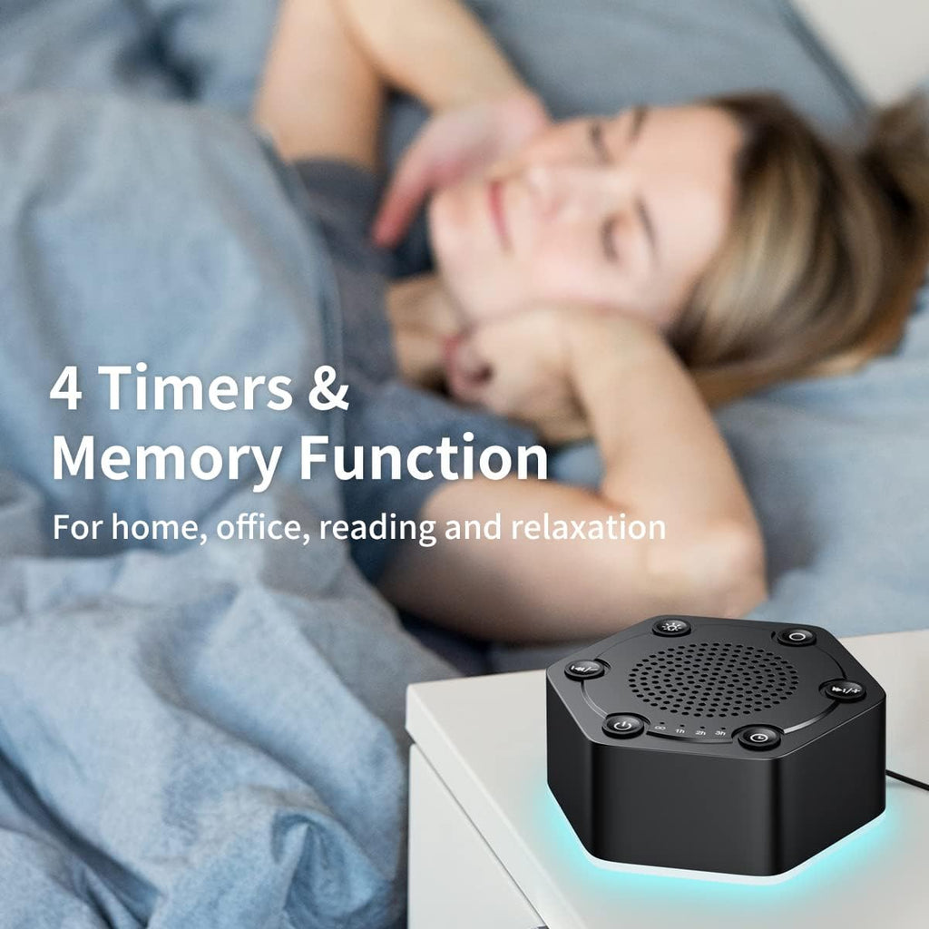 WowSleep High Fidelity White Noise Sound Machines with 30 Unique Non-Looping Soothing Sounds 12 Colors Night Light 4 Timers 10-Level Bright…