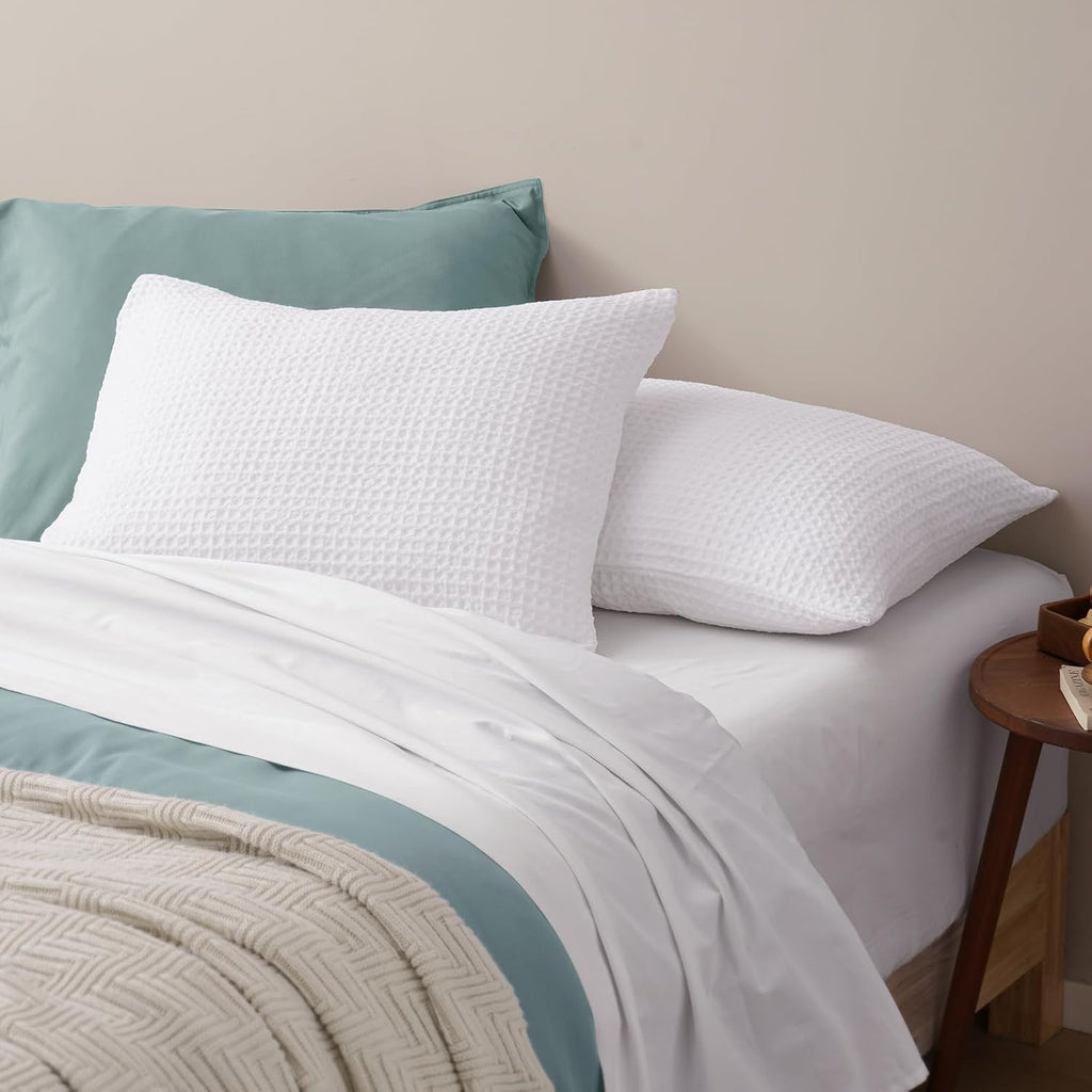 Phf Ultra Soft Waffle Weave Pillow Shams Standard Size, No Insert, 2 Pack 20" x 26" Pillowcases, Breathable & Skin-Friendly Pillow Cases, St…