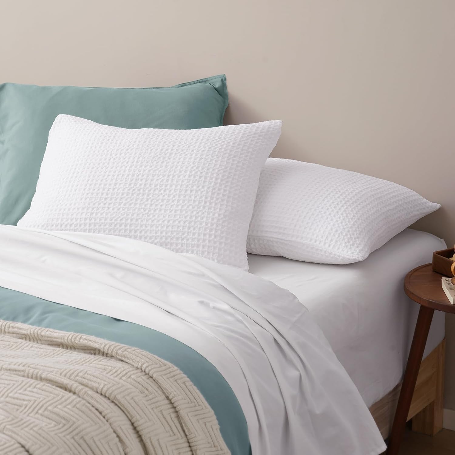 Phf Ultra Soft Waffle Weave Pillow Shams Standard Size, No Insert, 2 Pack 20" x 26" Pillowcases, Breathable & Skin-Friendly Pillow Cases, St…