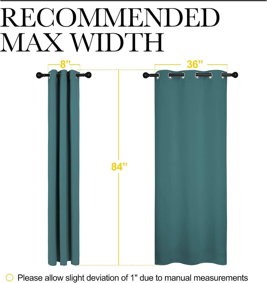 NICETOWN Thermal Insulated Solid Grommet Blackout Curtains/Drape for Living Room (Sea Teal, 1 Pair, 42 by 84-Inch)
