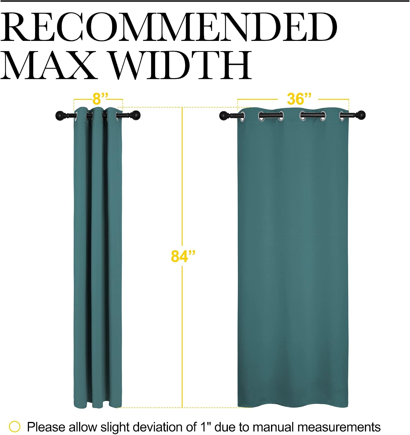 NICETOWN Thermal Insulated Solid Grommet Blackout Curtains/Drape for Living Room (Sea Teal, 1 Pair, 42 by 84-Inch)
