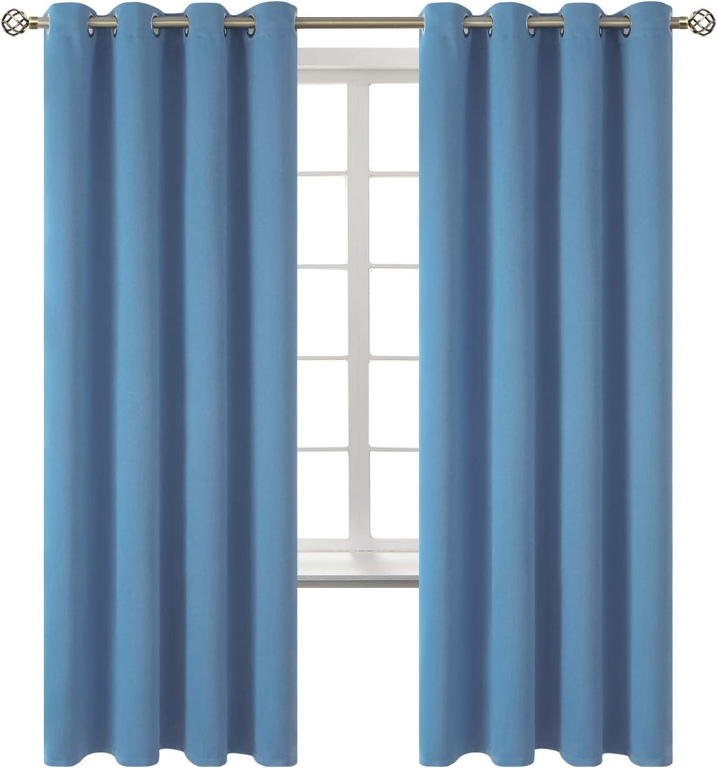 BGment Blackout Curtains for Bedroom - Grommet Thermal Insulated Room Darkening Curtains for Living Room, Set of 2 Panels (52 x 72 Inch, Fa…