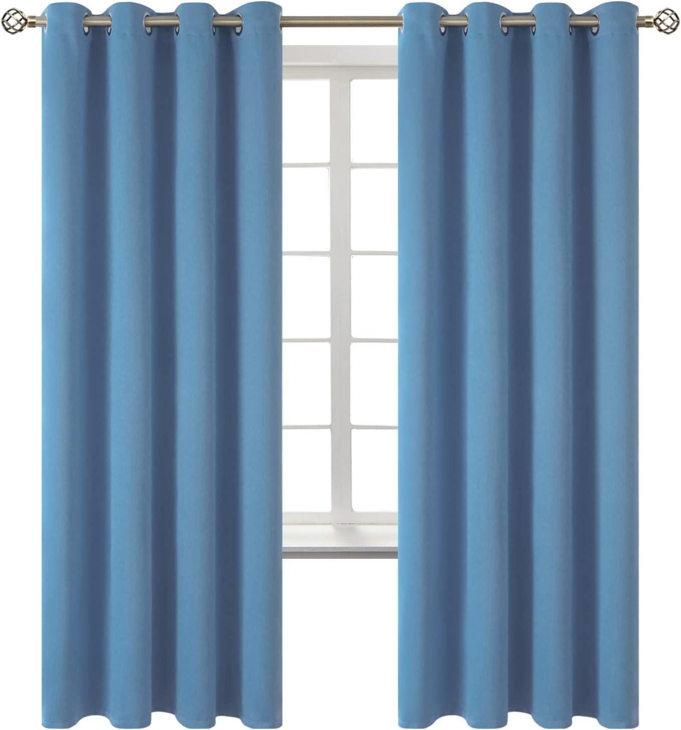 BGment Blackout Curtains for Bedroom - Grommet Thermal Insulated Room Darkening Curtains for Living Room, Set of 2 Panels (52 x 72 Inch, Fa…