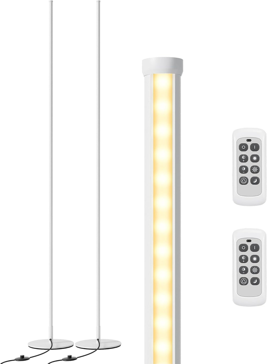 Edishine Minimalist LED Corner Floor Lamp with Remote, Set of 2 Modern Dimmable Mood Light, 57.5" Tall Floor Lamp for Bedroom, Living Room,…