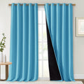 Nicetown Insulated 100% Blackout Curtains, Noise Reducing Performance Drapes with Black Lining, Full Light Blocking Draperies for Overnight…