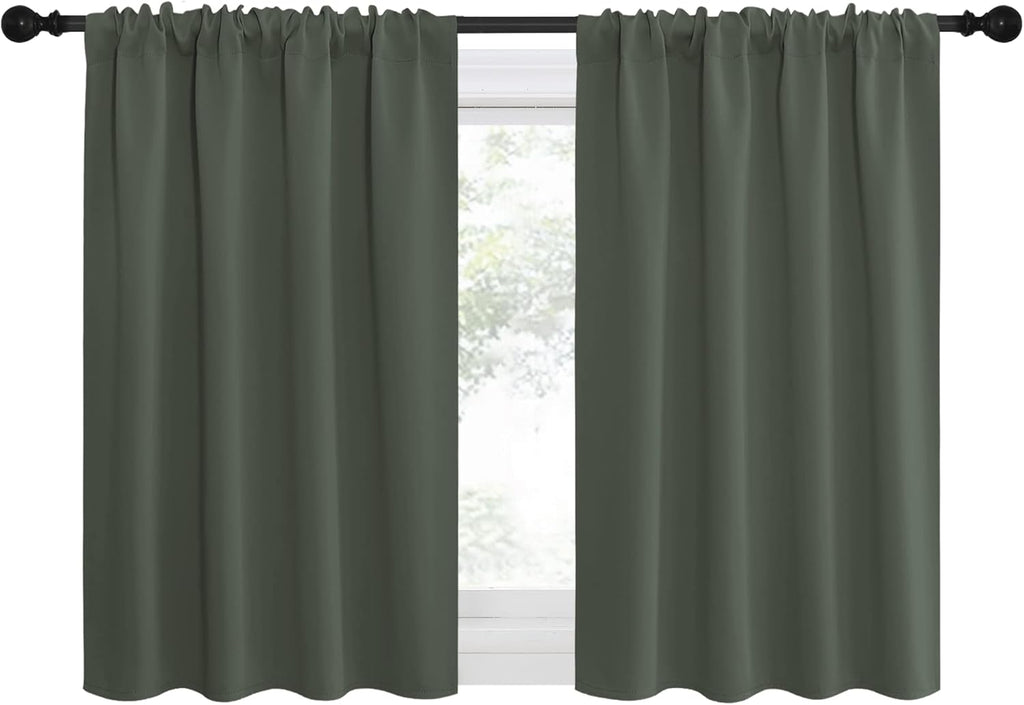 NICETOWN Bedroom Curtains Blackout Draperies - All Season Thermal Insulated Solid Rod Pocket Top Blackout Curtains/Drapes for Kid's Room…