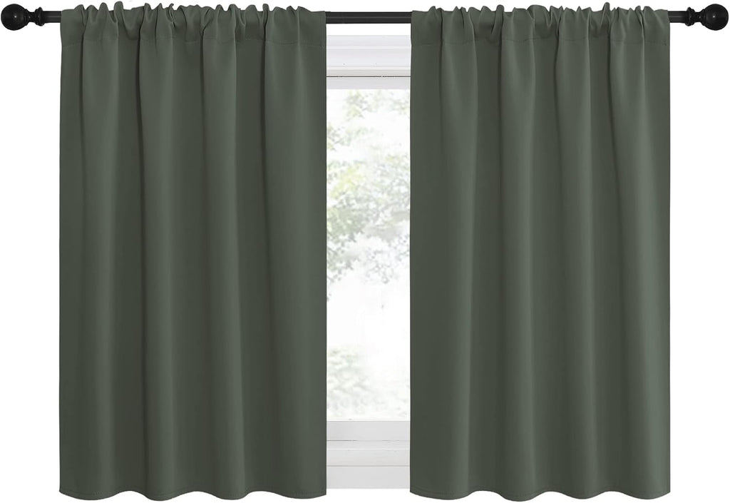 NICETOWN Bedroom Curtains Blackout Draperies - All Season Thermal Insulated Solid Rod Pocket Top Blackout Curtains/Drapes for Kid's Room…