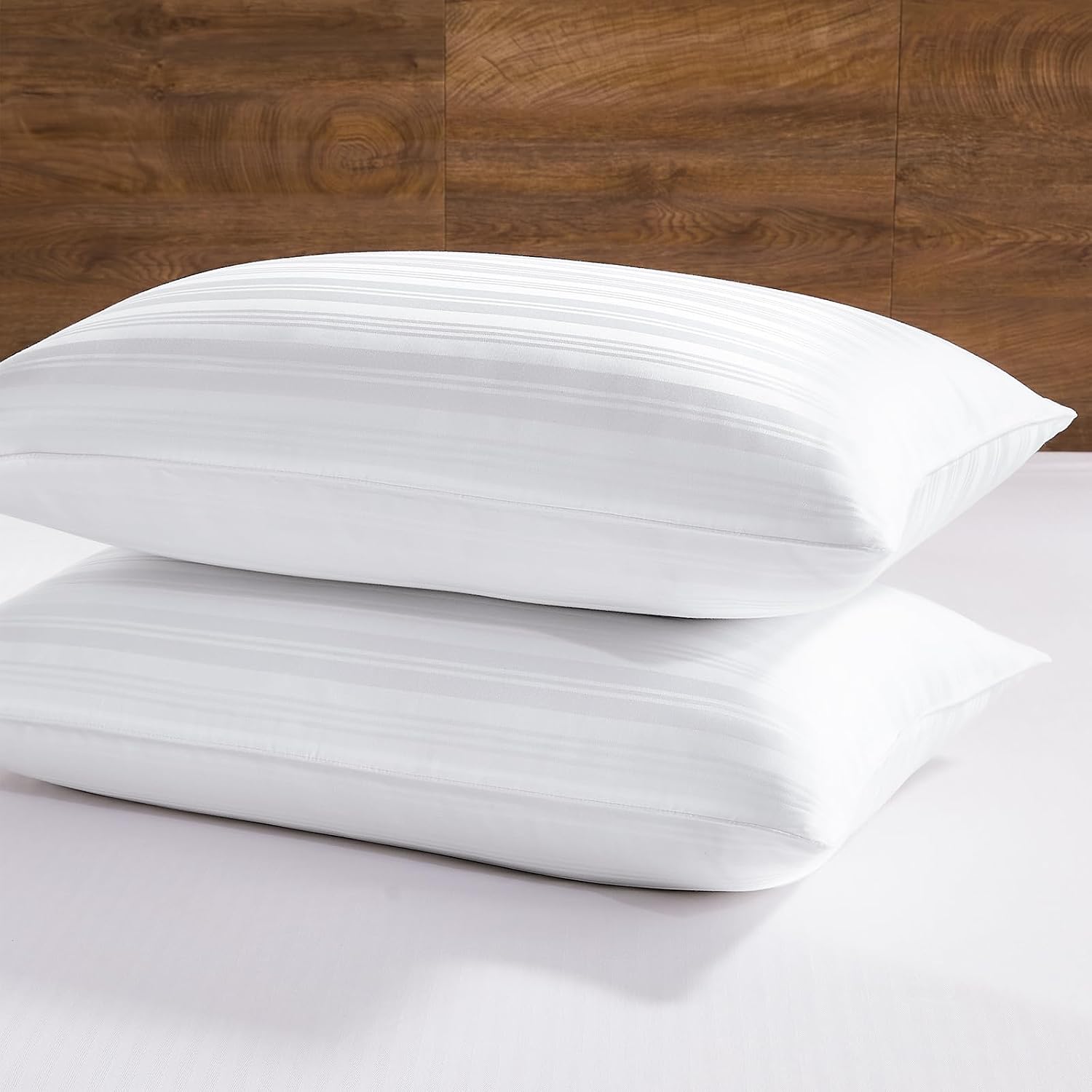 Downluxe Goose Feather and Down Pillows - Hotel Collection Feather Pillows Set of 2 for Back, Stomach or Side Sleepers, King Size (20"x36")…