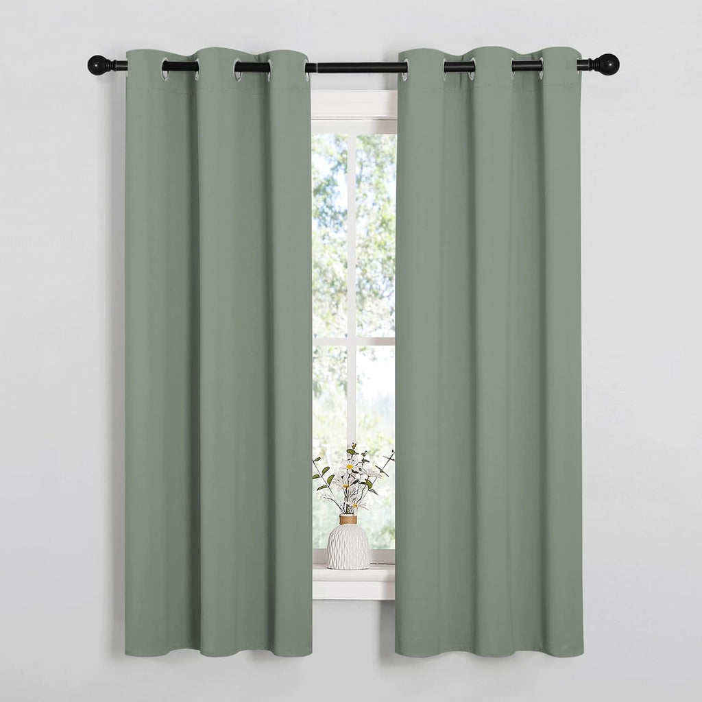 NICETOWN Bedroom Curtain Panels Blackout Draperies, Thermal Insulated Solid Grommet Blackout Curtains/Drapes (1 Pair, 34 by 63 inches…