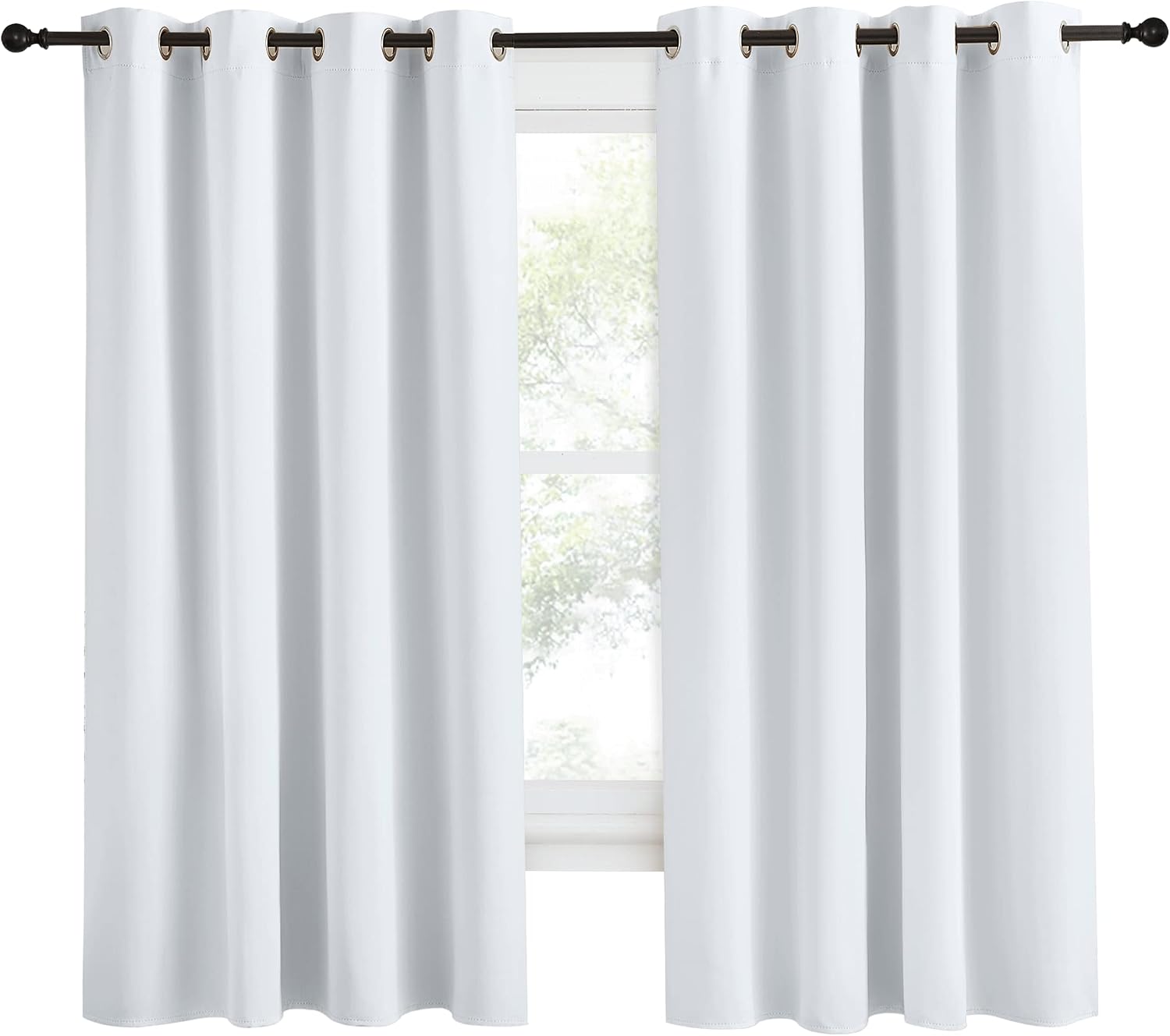 NICETOWN Room Darkening Window Curtain Panel, 55x68 inches, 1 Pack, Cloud Grey Color, Solid Thermal Insulated Blind Privacy Drape for…