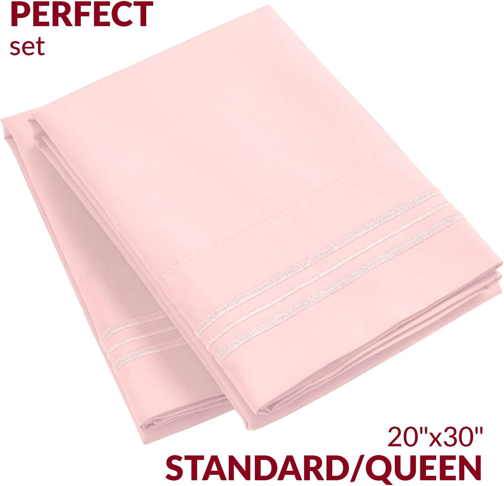 Mellanni Pillow Cases - Luxury, Extra Soft, Cooling Pillow Covers - 2 PC Iconic Collection Pillowcases - Envelope Closure (Standard/Queen 2…