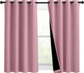 Nicetown 100% Blackout Curtains with Black Liners, Solid Thermal Insulated Full Blackout 2-Layer Lined Drapes, Energy Efficiency Window Dra…