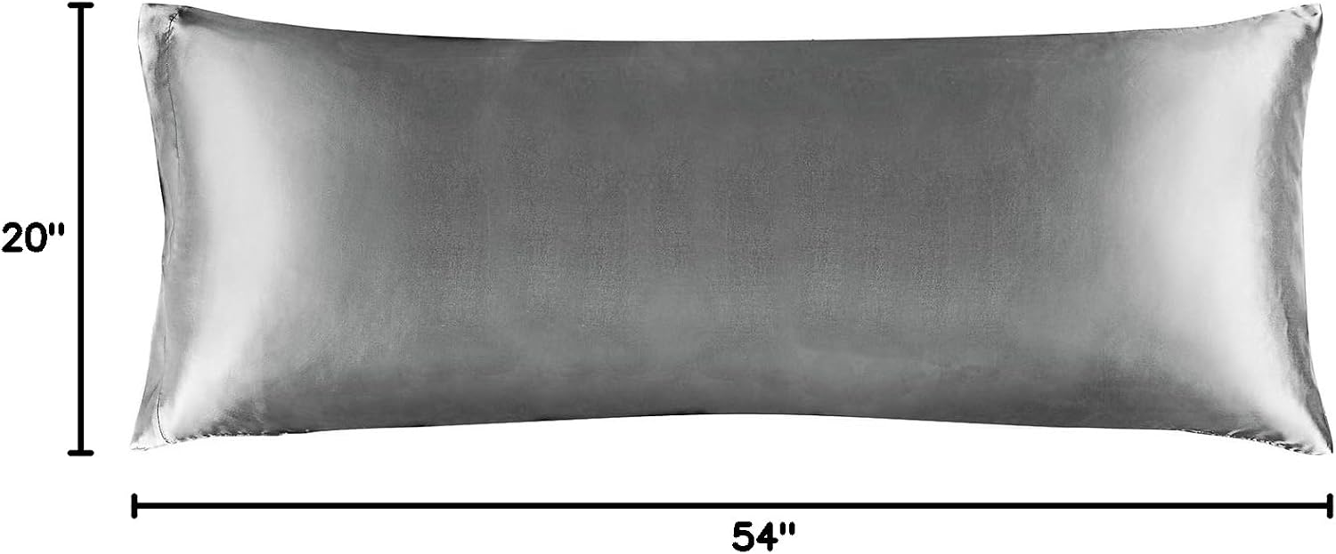 Bedelite Satin Body Pillow Cover, Super Soft and Cooling Body Pillow Pillowcase for Hair and Skin, Breathable Silky Full Long Pillowcase Co…