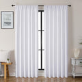 Gwine Pura White Curtains 96 inches Long for Bedroom, Light Filtering Thermal Insulated Noise Reducing Window Curtain for Living Room…