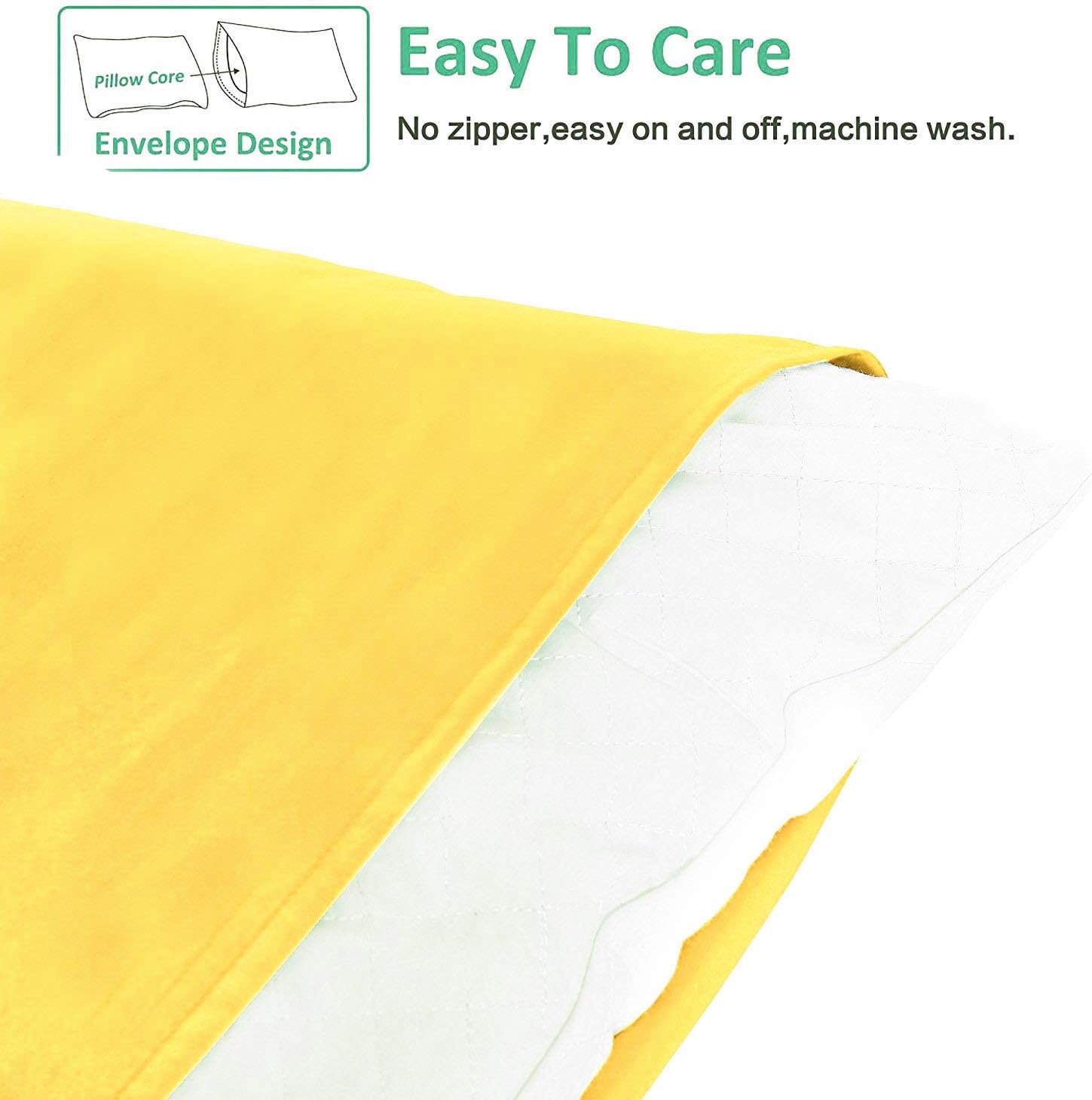Ntbay Body Pillowcase - Brushed Microfiber 20x54 Pillowcase - Soft, Wrinkle-Free, Fade-Resistant, Stain-Resistant, Yellow Body Pillow Cover…