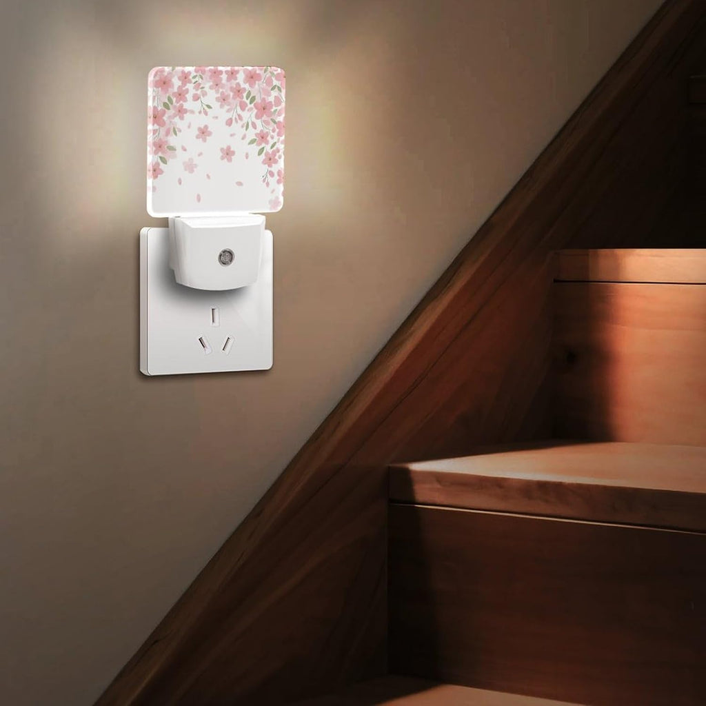 YKJAHSD Falling Flowers Night Light, Plug into Wall Decor Nightlights for Bedroom, Bathroom, Hallway, Kitchen, with Dusk to Dawn Lig…