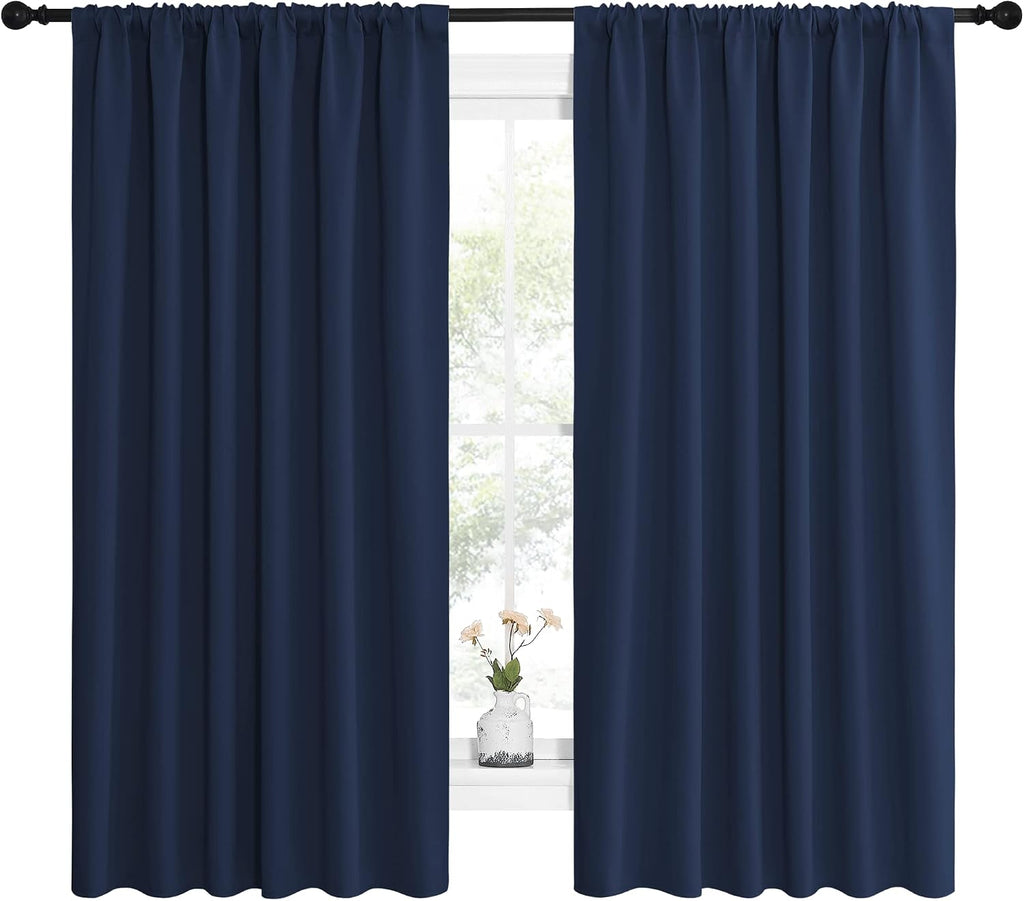 NICETOWN Blackout Curtains for Bedroom, Blackout Draperies, Home Decorations Thermal Insulated Solid Rod Pocket Blackout Drapes for Cafe…
