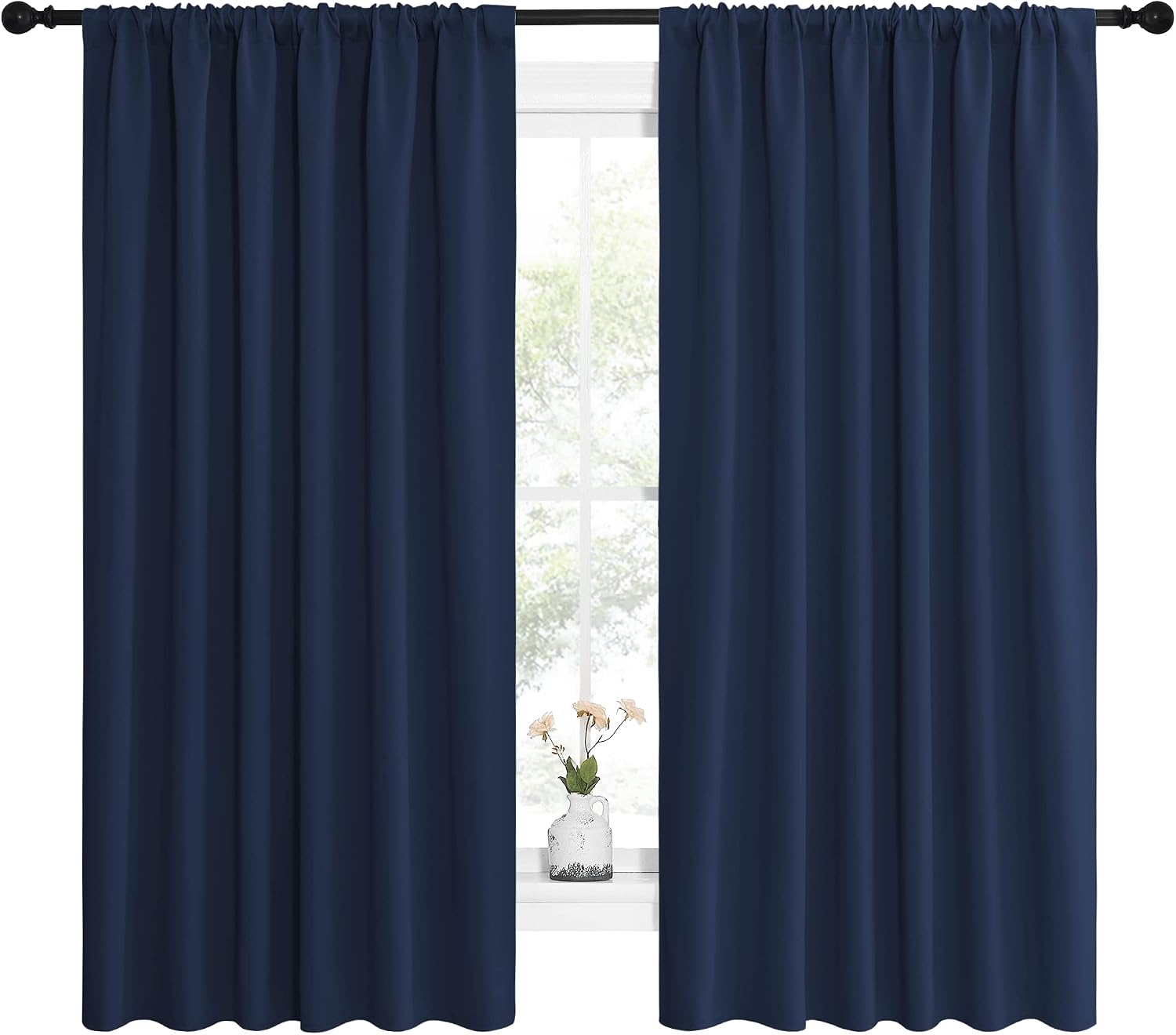 NICETOWN Blackout Curtains for Bedroom, Blackout Draperies, Home Decorations Thermal Insulated Solid Rod Pocket Blackout Drapes for Cafe…