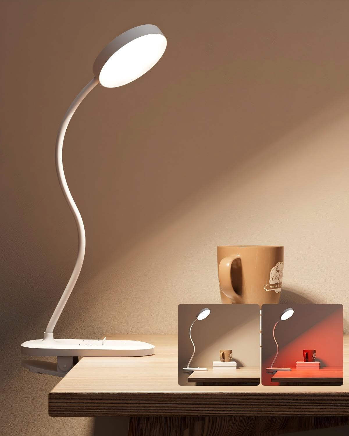 Haigvel Red Light for Sleep Book Lights for Reading at Night, 630nm Eye comfort Headboard Clip on Lamp, Rechargeable Bed Lights for…