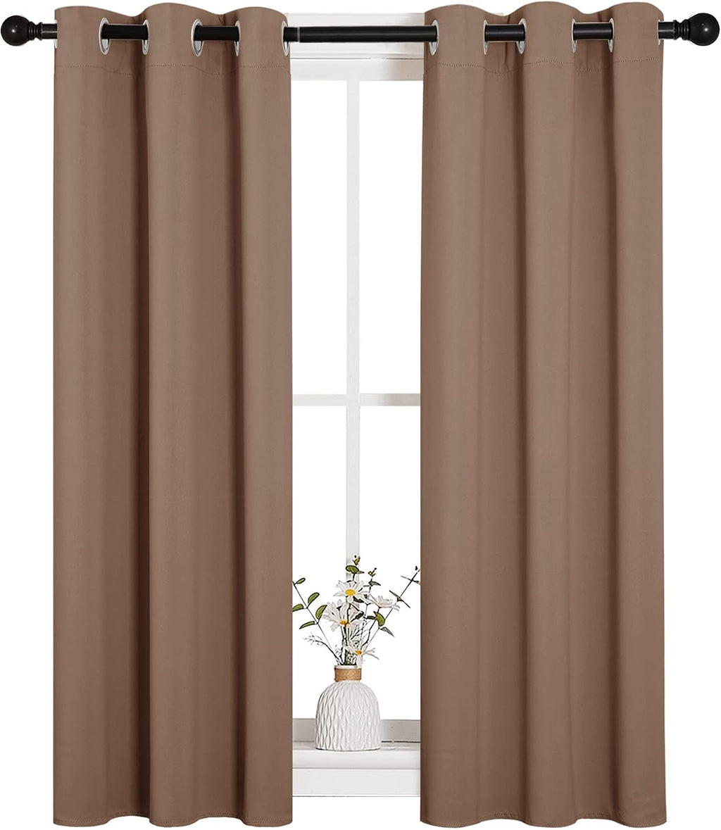 NICETOWN Blackout Window Curtains and Drapes for Kitchen, Window Treatment Thermal Insulated Solid Grommet Blackout Drapery Panels (Set…