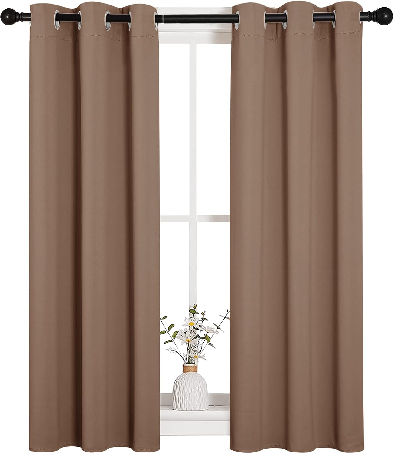 NICETOWN Blackout Window Curtains and Drapes for Kitchen, Window Treatment Thermal Insulated Solid Grommet Blackout Drapery Panels (Set…