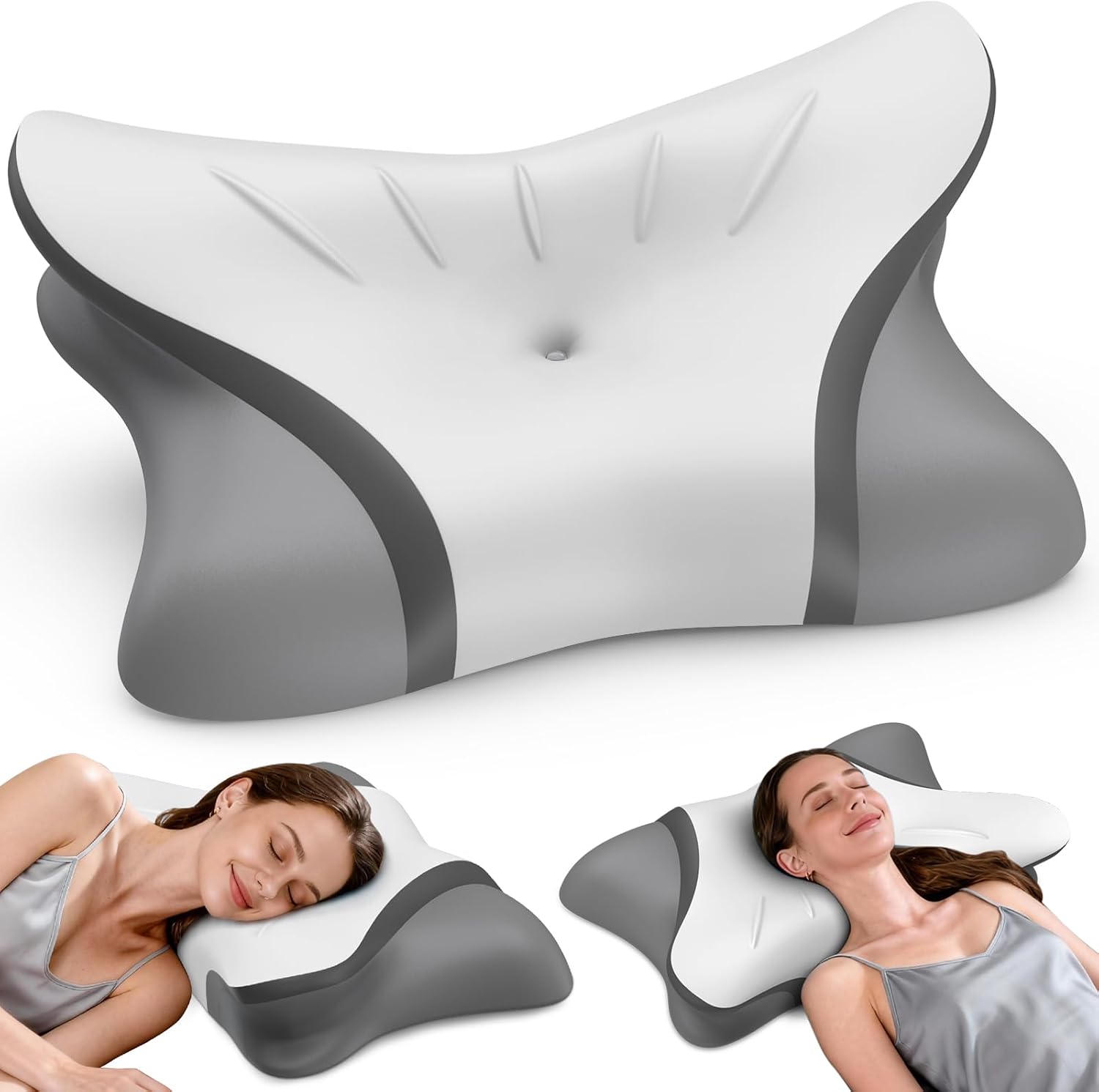 Hamyodo Cervical Neck Pillow for, Bed Pillows for Head Neck Shoulder Support, Ergonomic Cooling Pillow, Orthopedic Contour Pillow for Side…