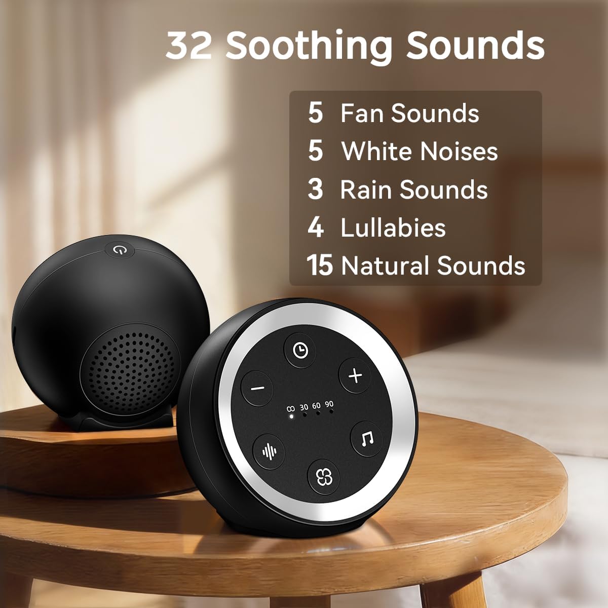 Small Sound Machine Battery Mini White Noise Machine for Baby Kids Adult with 32 Relaxing Sounds 32 Volume Levels Sleep Brown Noise…