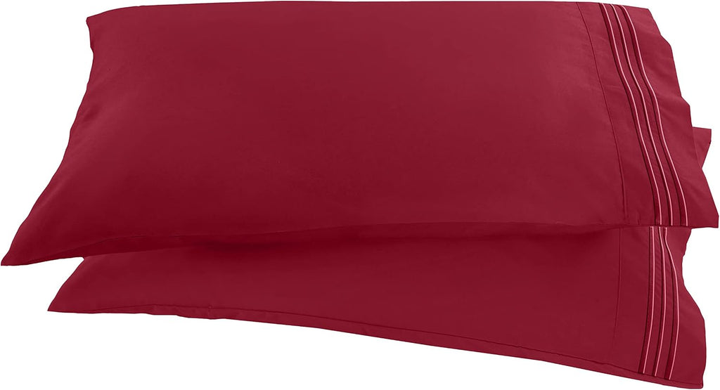 Elegantcomfort Elegant Comfort 1500 Thread Count Embroidered Egyptian Quality Luxurious Silky Soft Wrinkle & Fade Resistant 2-Piece Pillowc…
